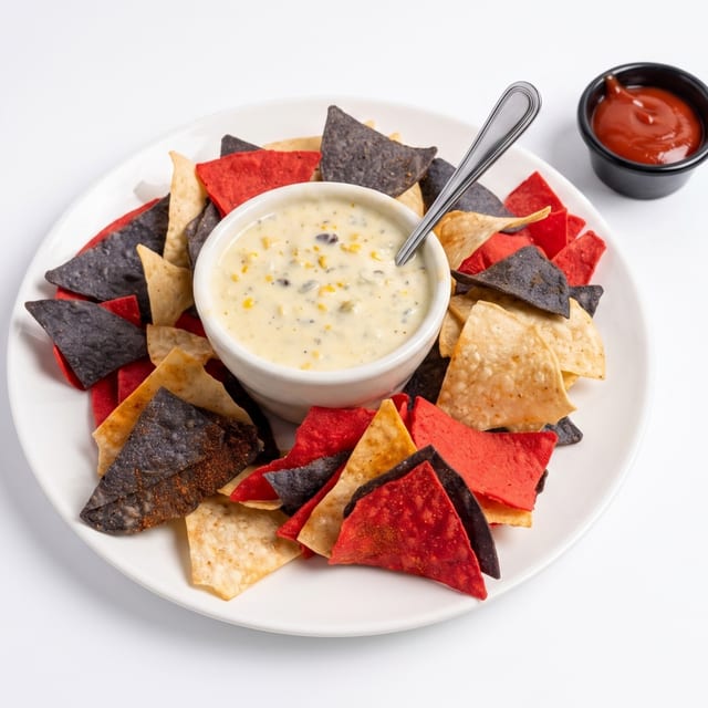 Green Chile Corn Queso Dip.